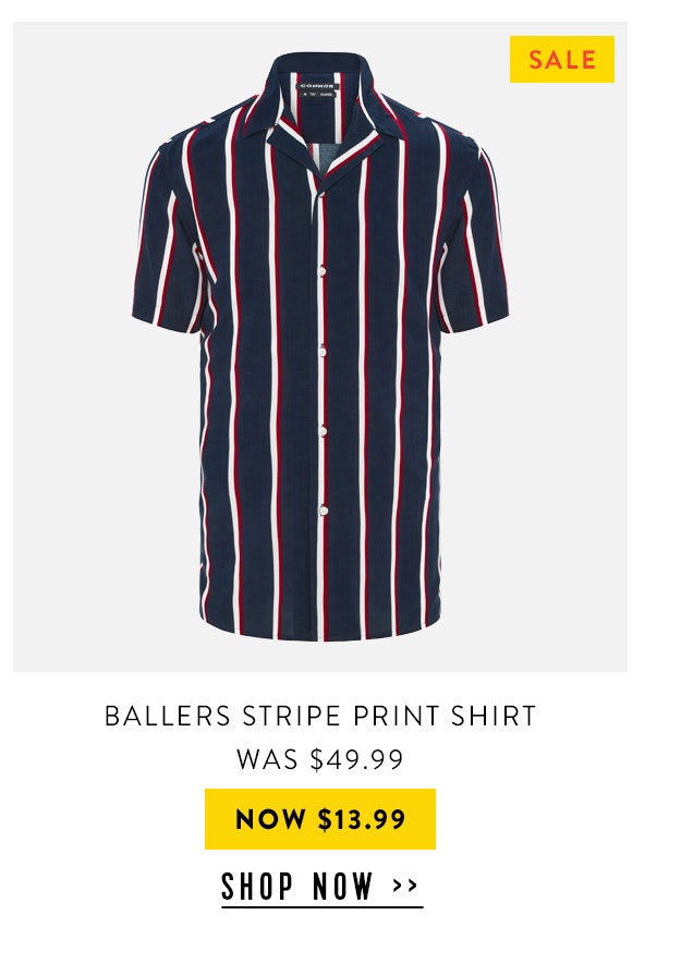 Ballers Stripe Print Shirt
