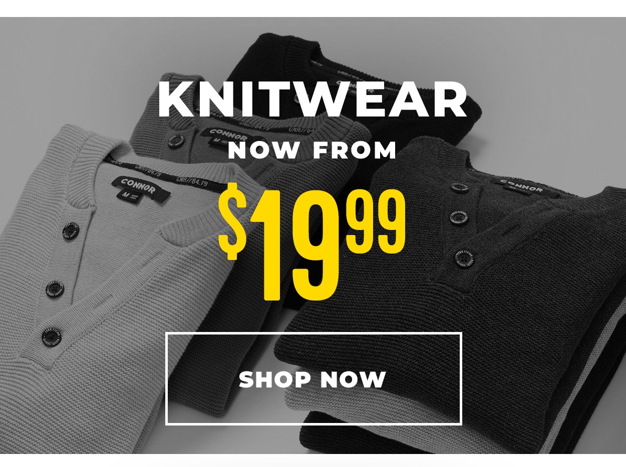 Knitwear now from $19.99