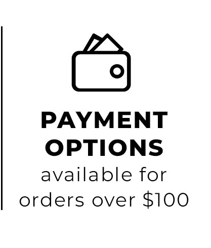 Payment options available for orders over $100