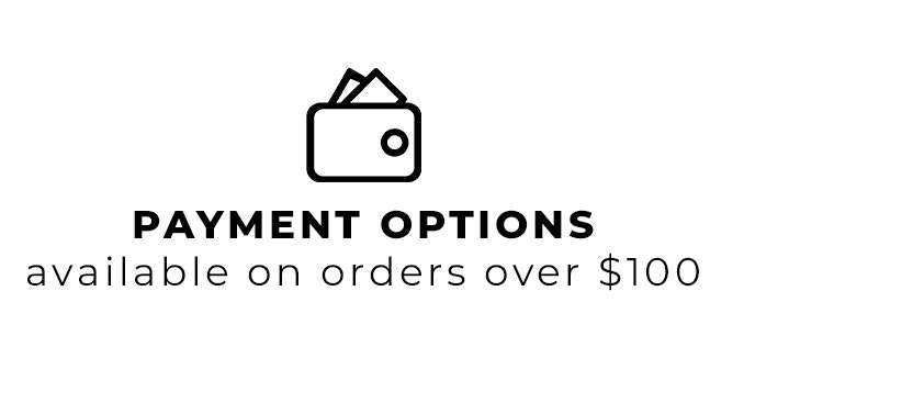 Payment options available on orders over $100