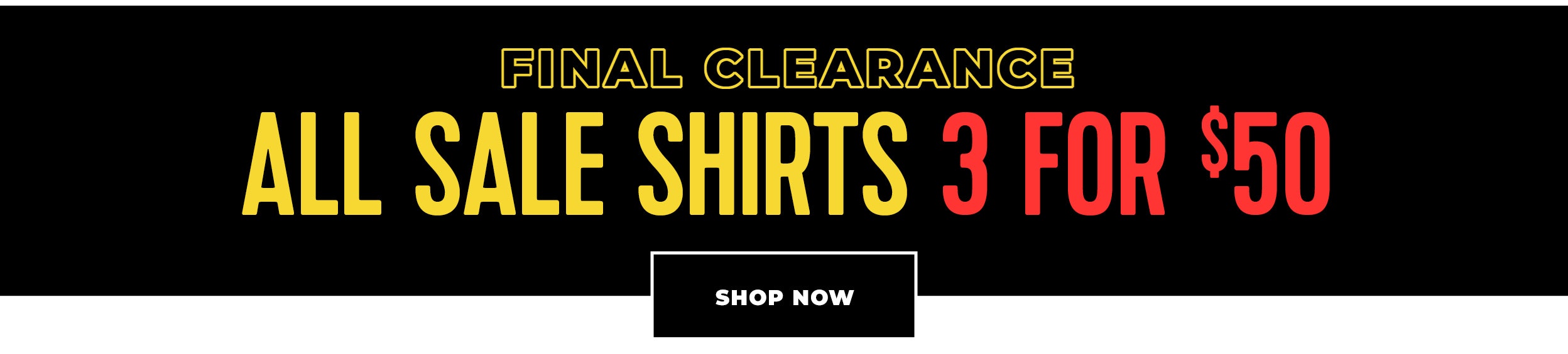 All sale shirts 3 for $50