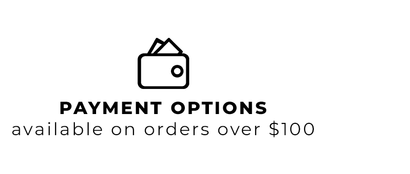 Payment options available on orders over $100