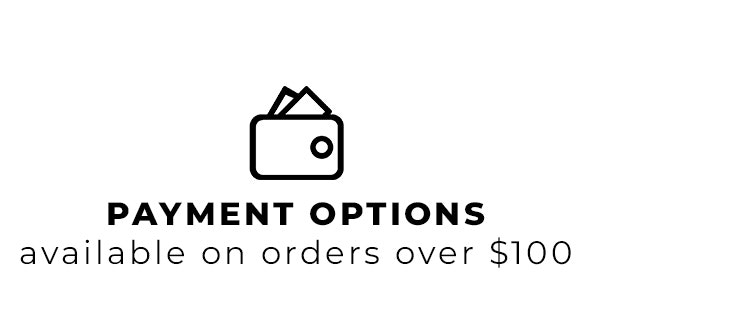 Payment options available on orders over $100