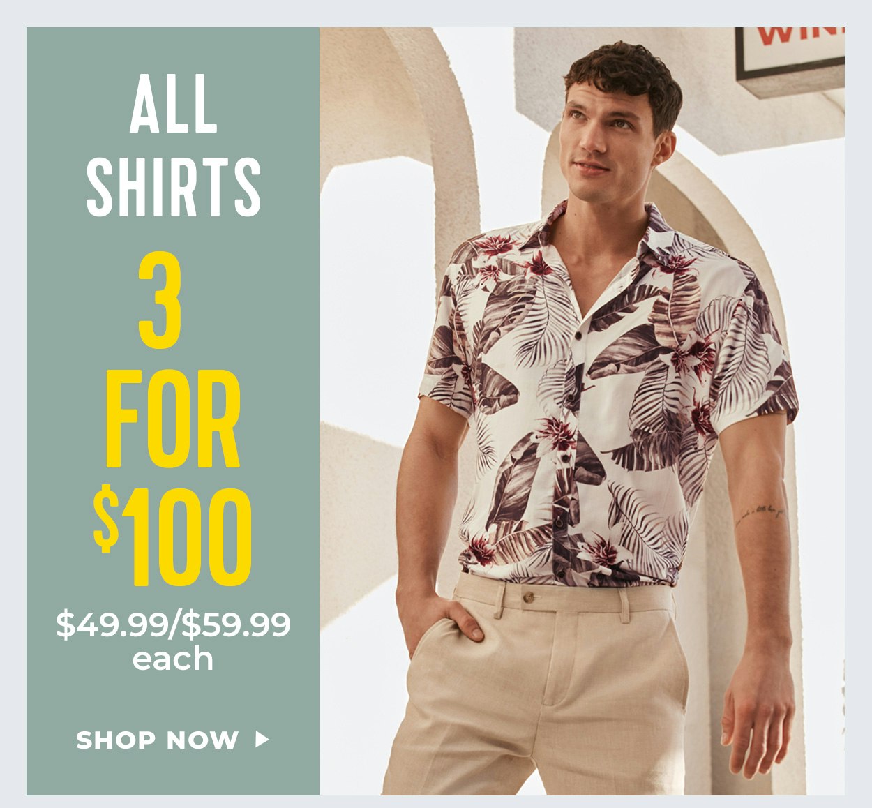 All Shirts 3 for $100