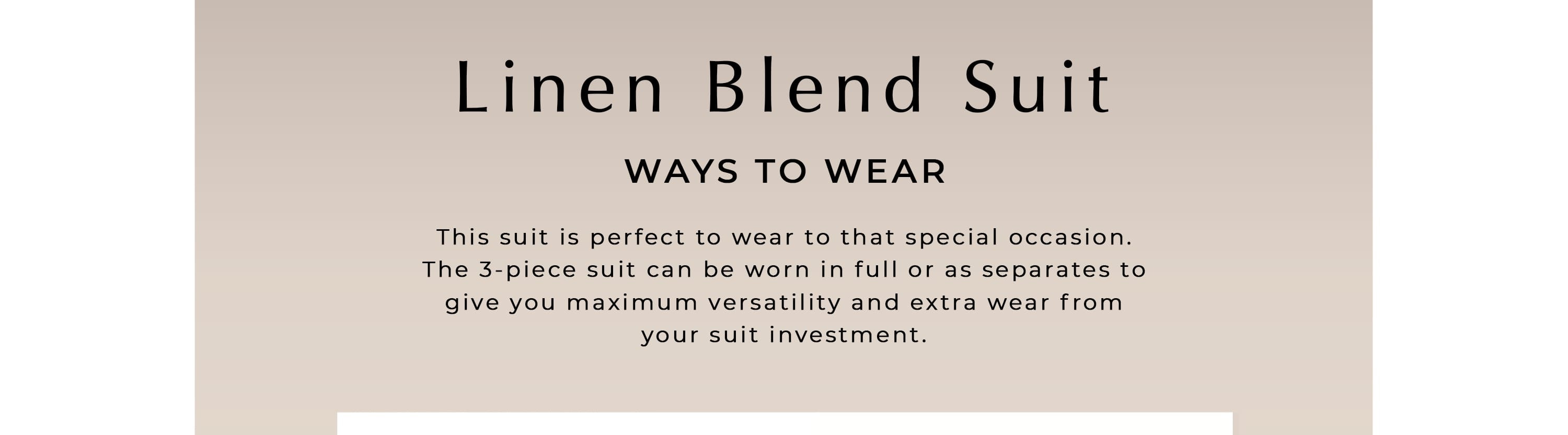 Linen Blend Suit