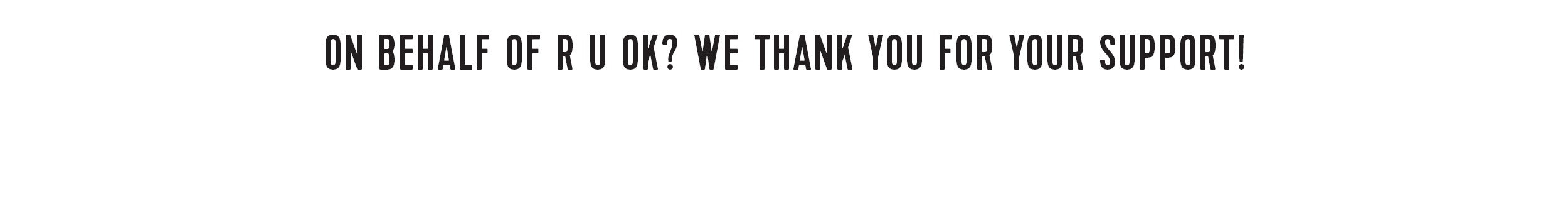 Thank you for your support