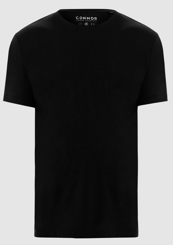 Black Essential Crew Neck Tee