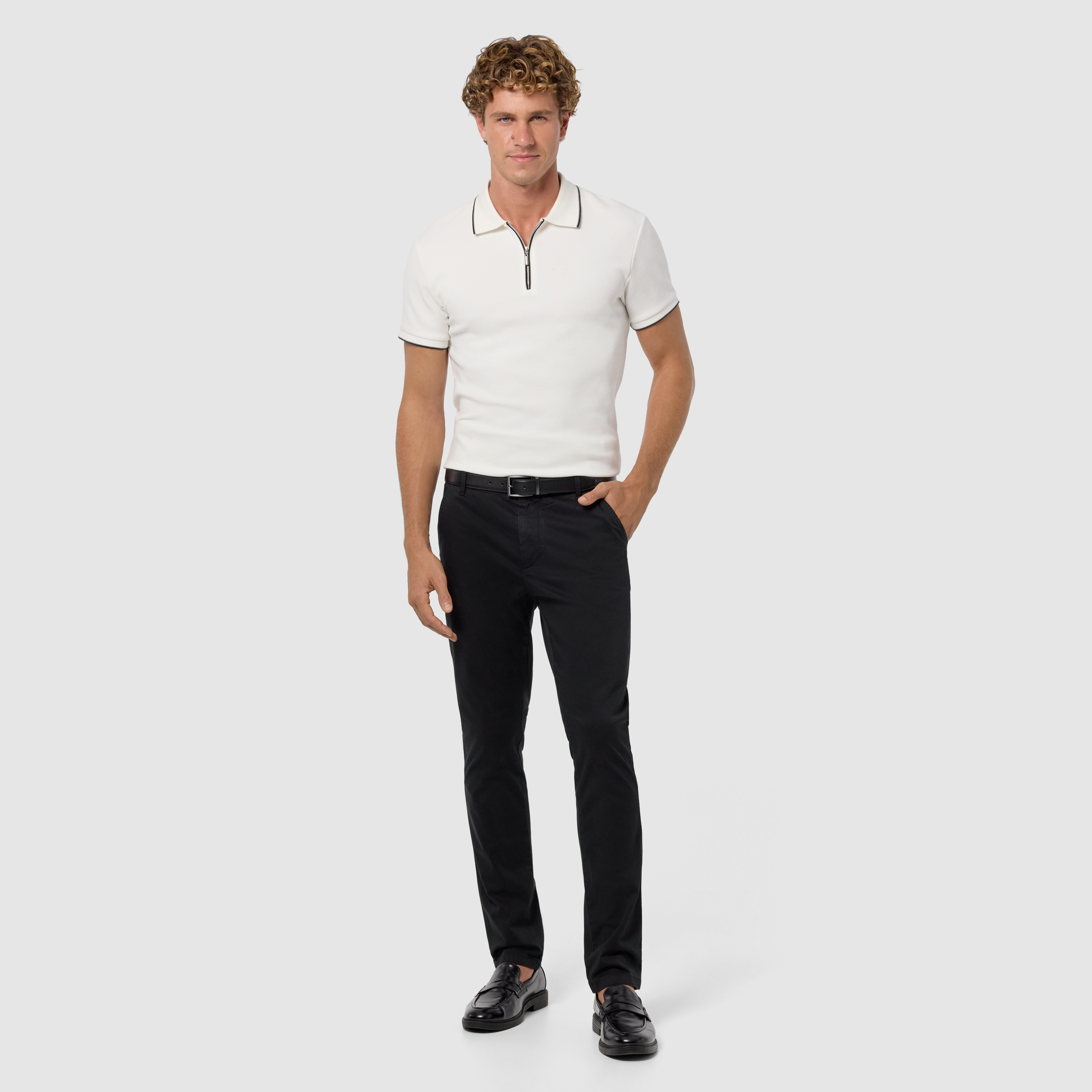 Black Platinum Slim Stretch Chino