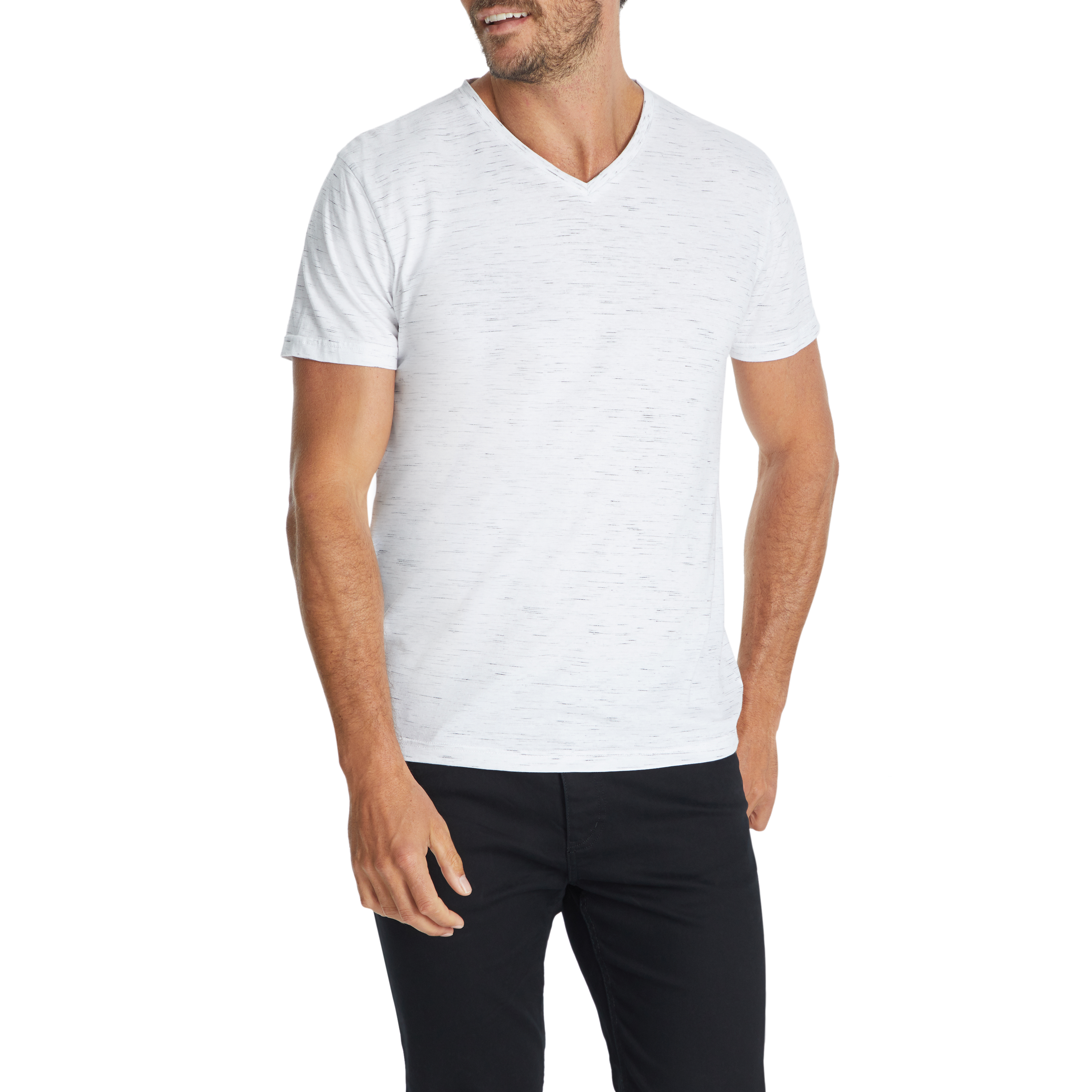 White Essential V Neck Tee | Men's Tops 