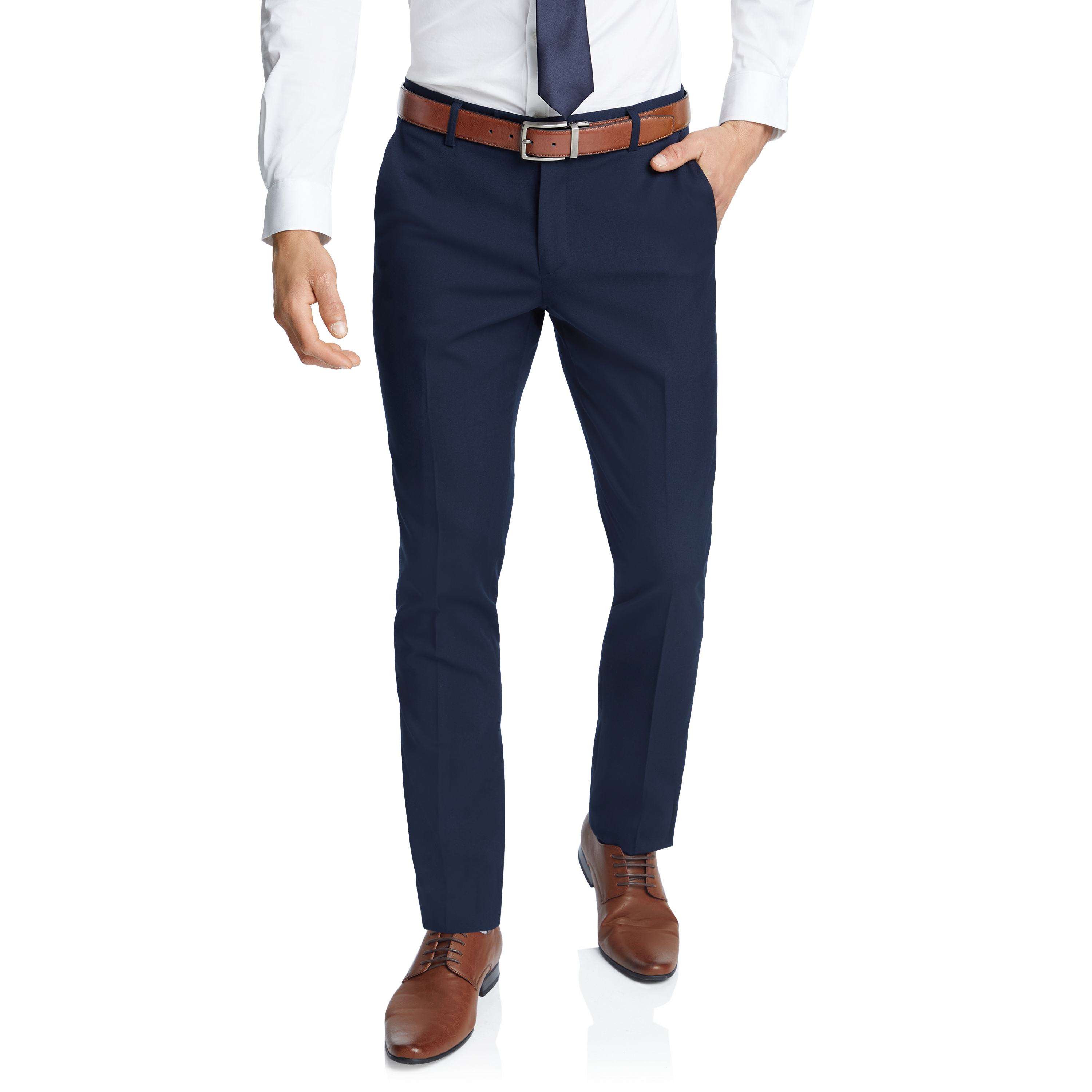 slim fit navy dress pants