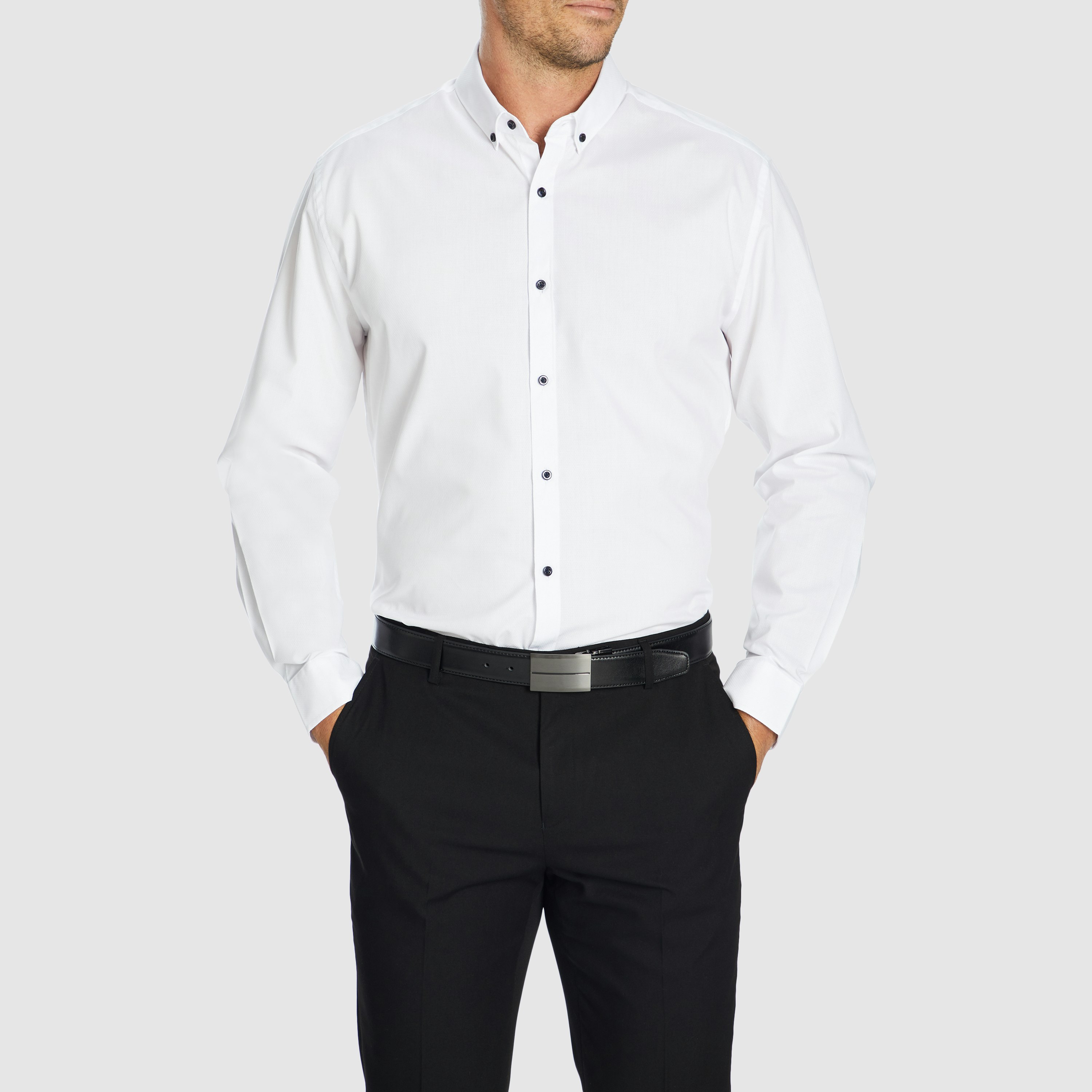 White Jaxon Slim Dress Shirt | Men's Tops | Connor AU