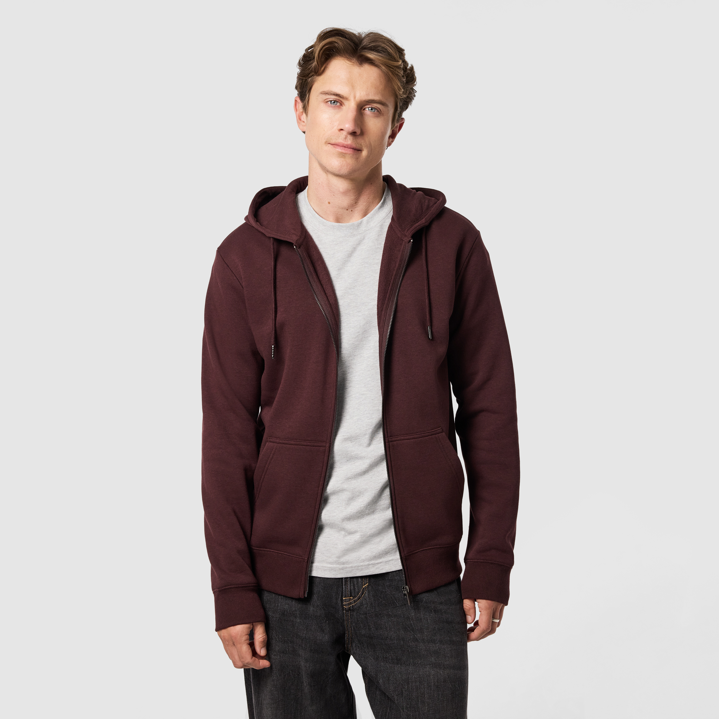 Asher Zip Thru Fleece Hoodie