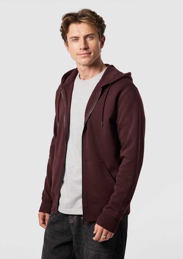 Berry Asher Zip Thru Fleece Hoodie