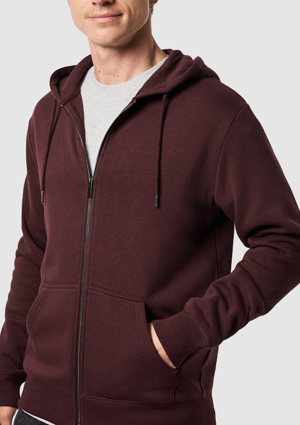 Berry Asher Zip Thru Fleece Hoodie