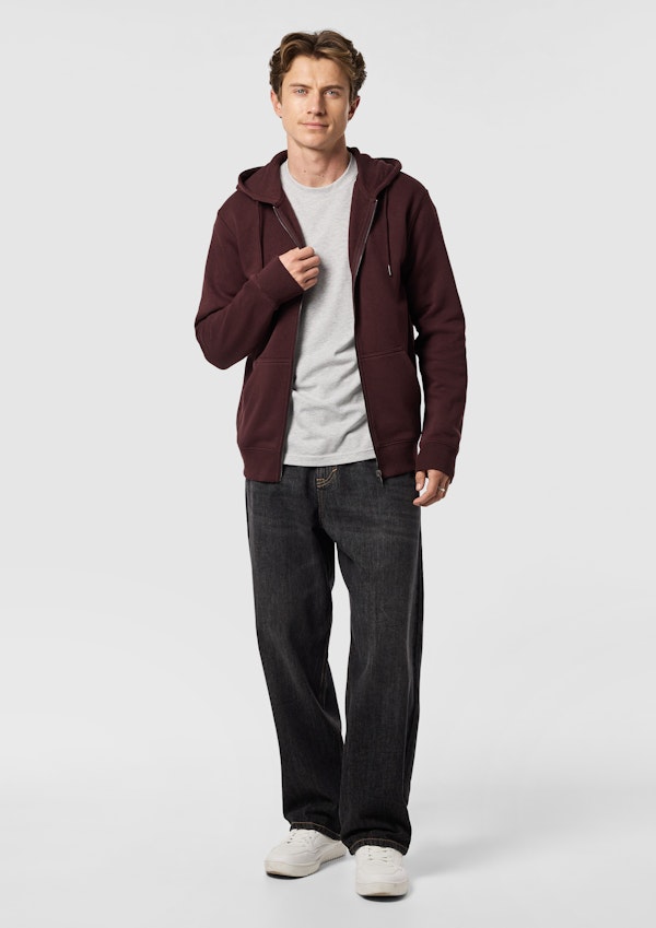 Berry Asher Zip Thru Fleece Hoodie