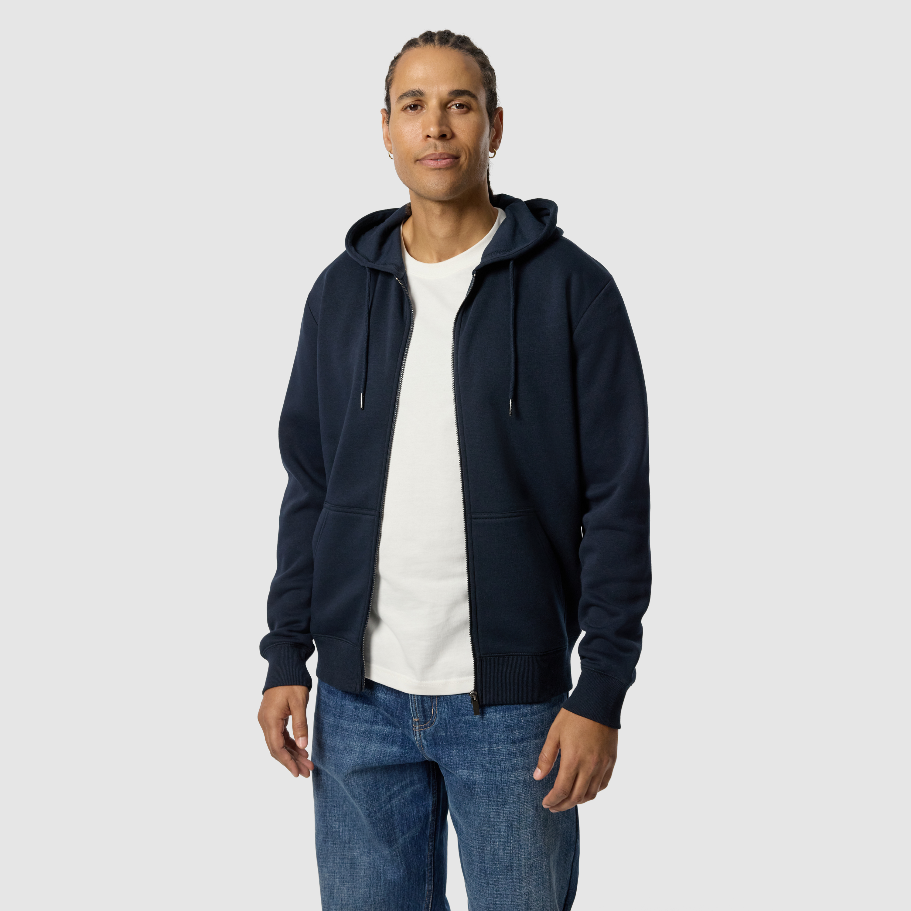 Asher Zip Thru Fleece Hoodie