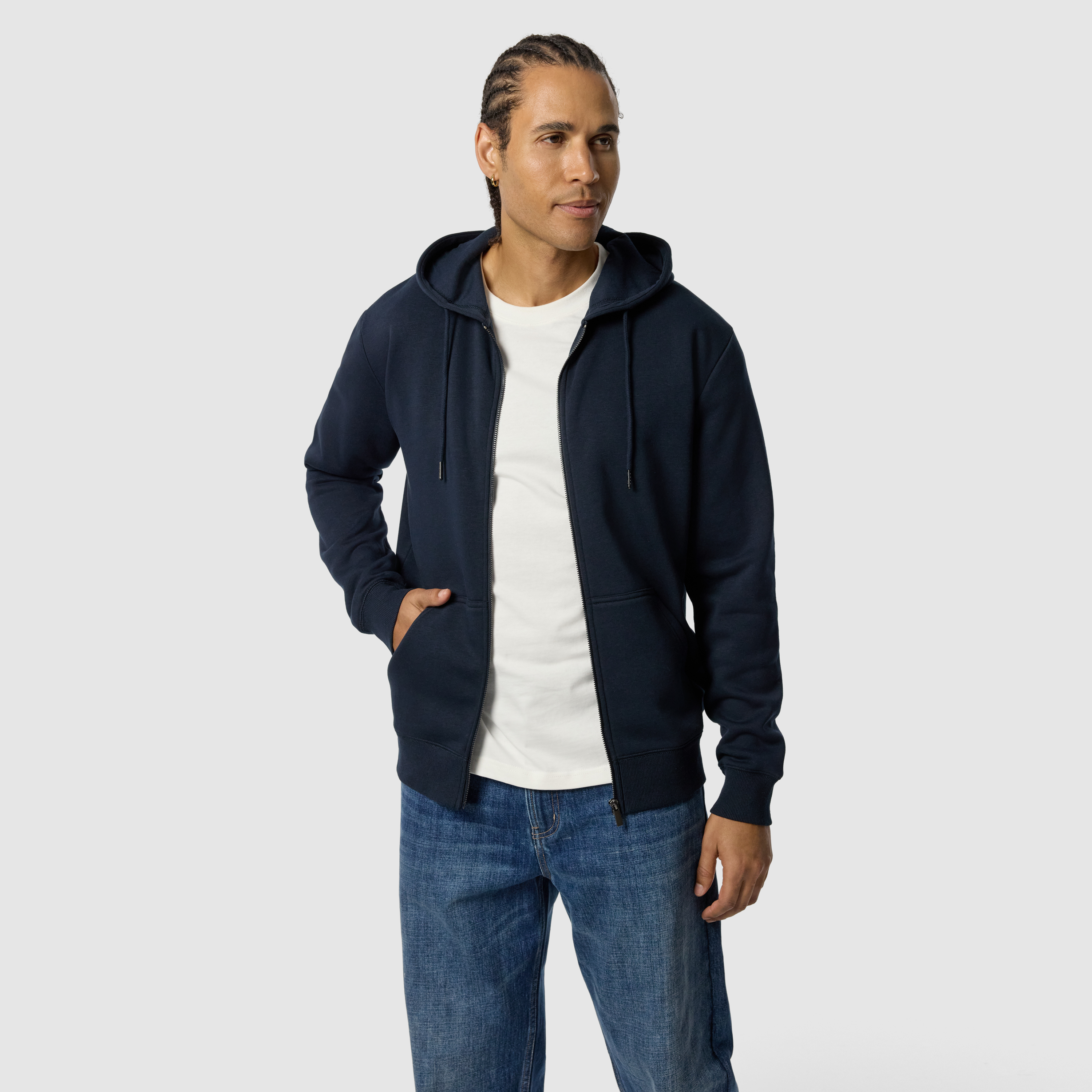 Ink Asher Zip Thru Fleece Hoodie