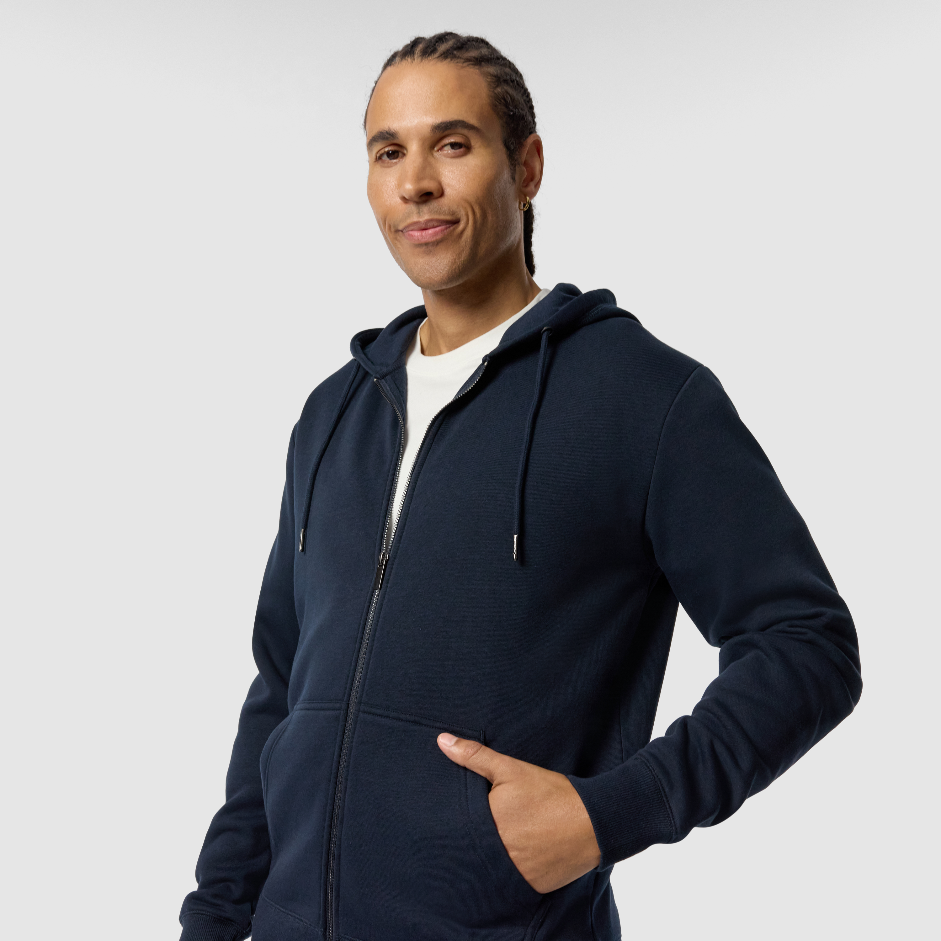 Ink Asher Zip Thru Fleece Hoodie