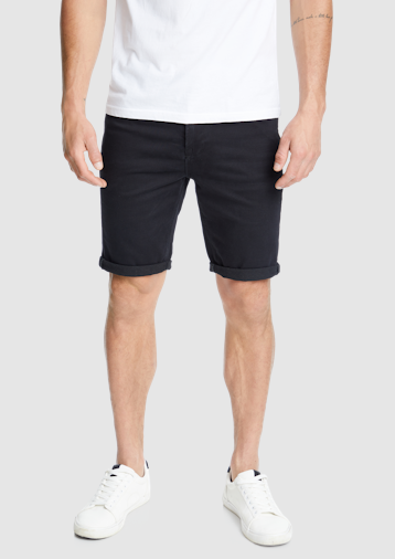 Black denim shorts mens hot sale