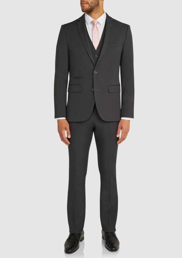 Smoke Diamond Stretch Slim Suit Jacket