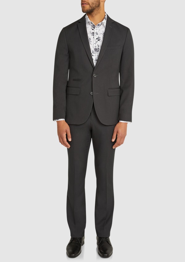 Smoke Diamond Stretch Slim Suit Jacket