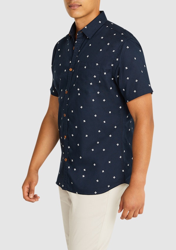 Navy Barak Print Shirt