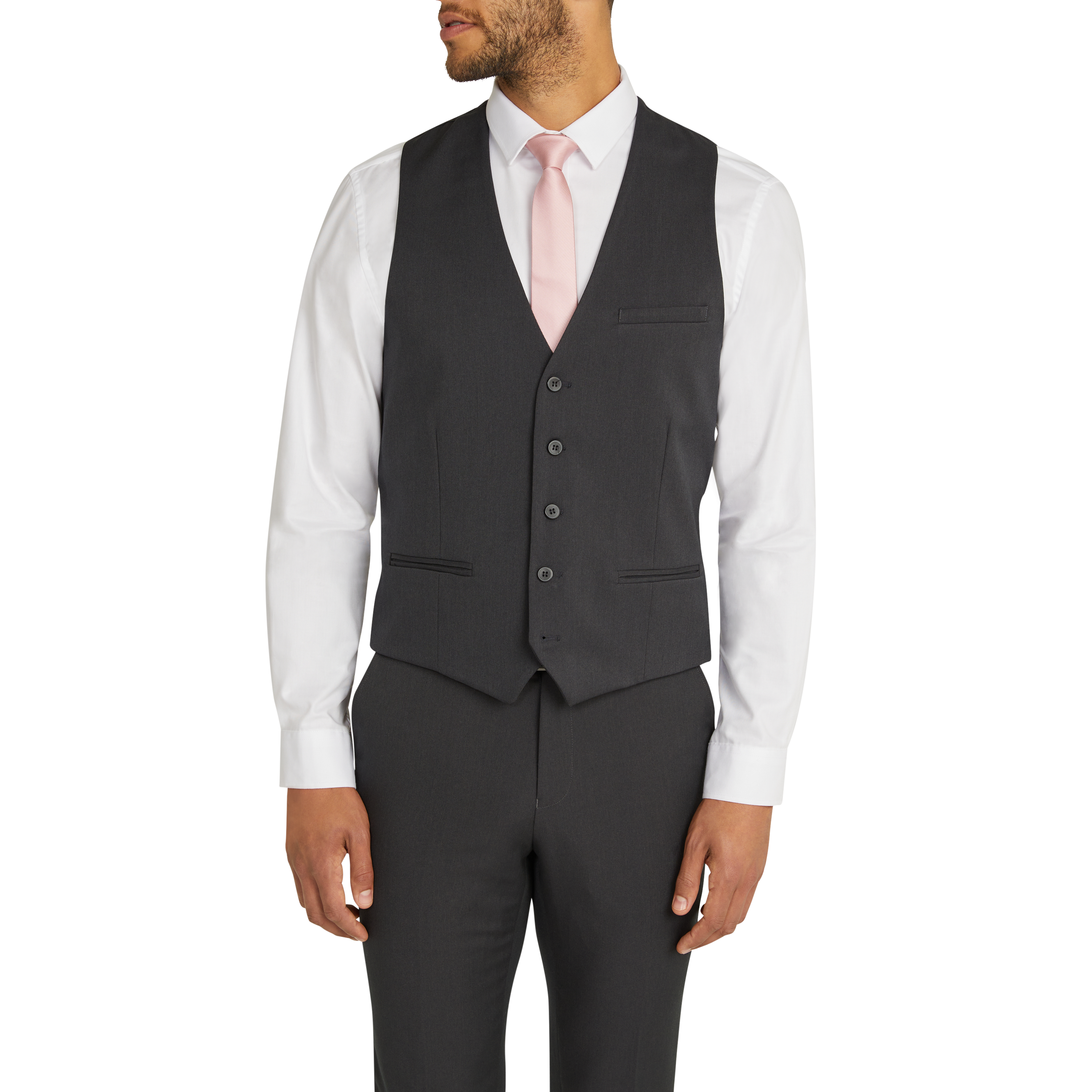 Men's Plus Size Slim Fit Grey Waistcoat | Boohoo UK