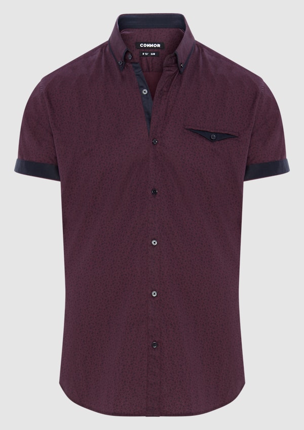 Wine Lauro Slim Shirt