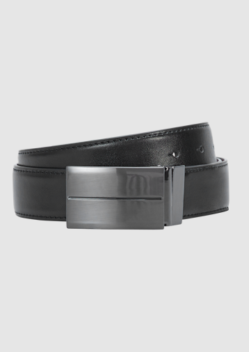 BRIGHTON - (30090) Reversible Croco Belt (Black/Peanut) - Penners