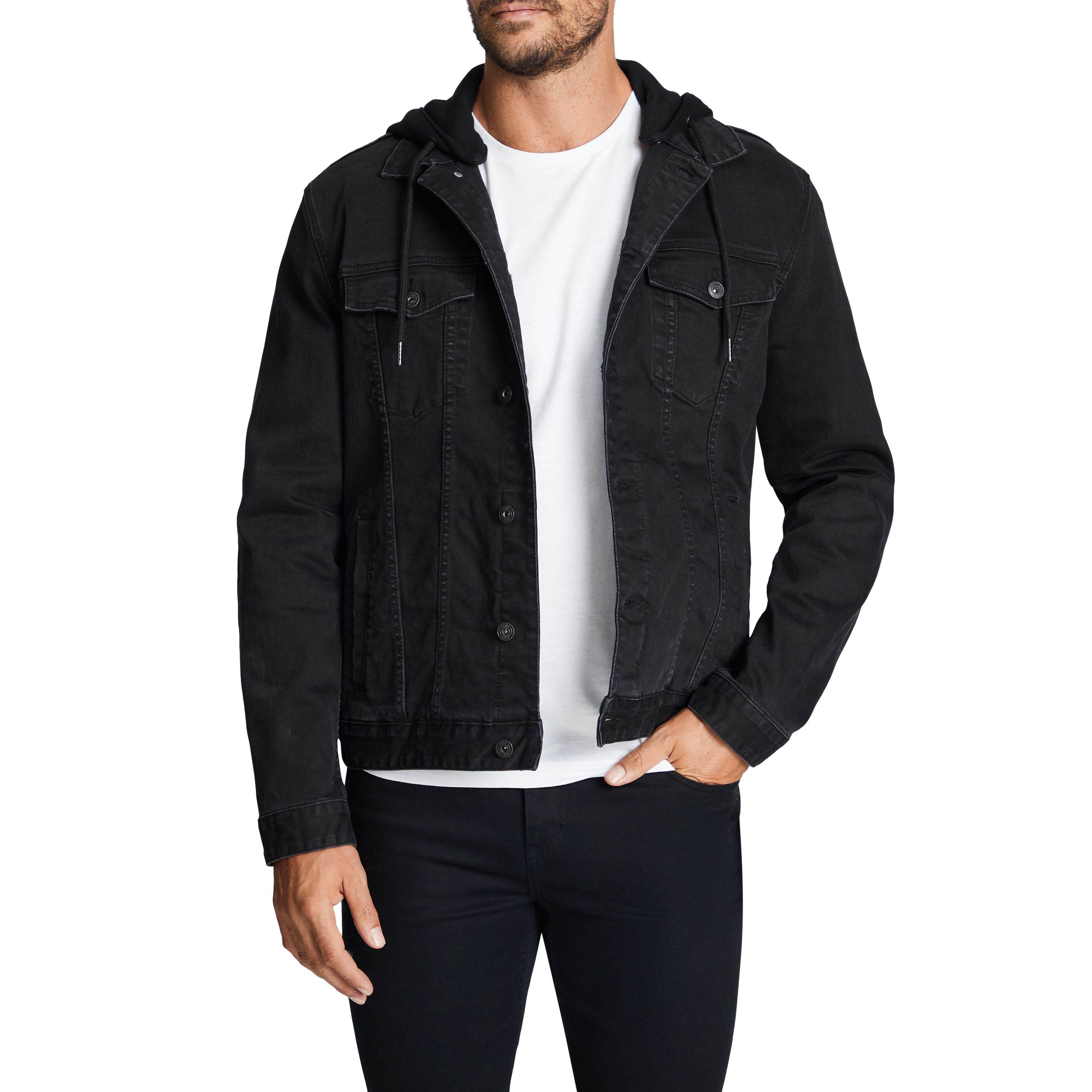 black jean jacket men's