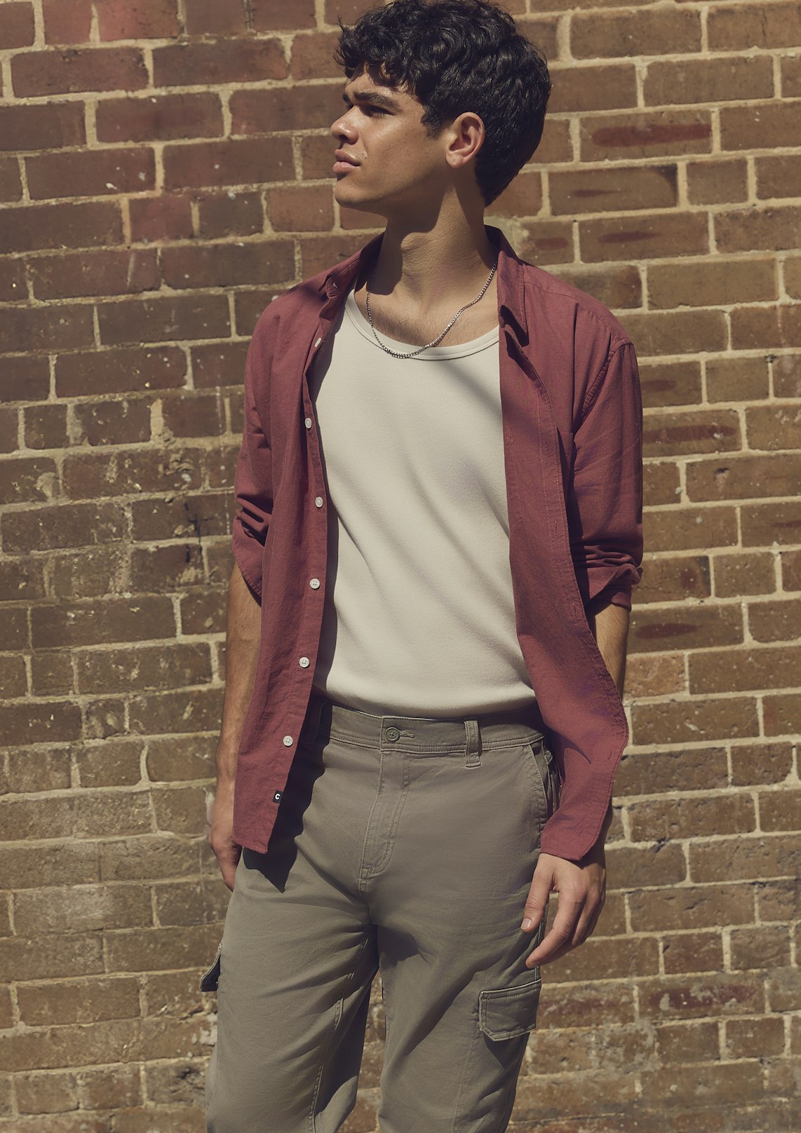 Rust Brown Albany Cotton Linen Casual Shirt