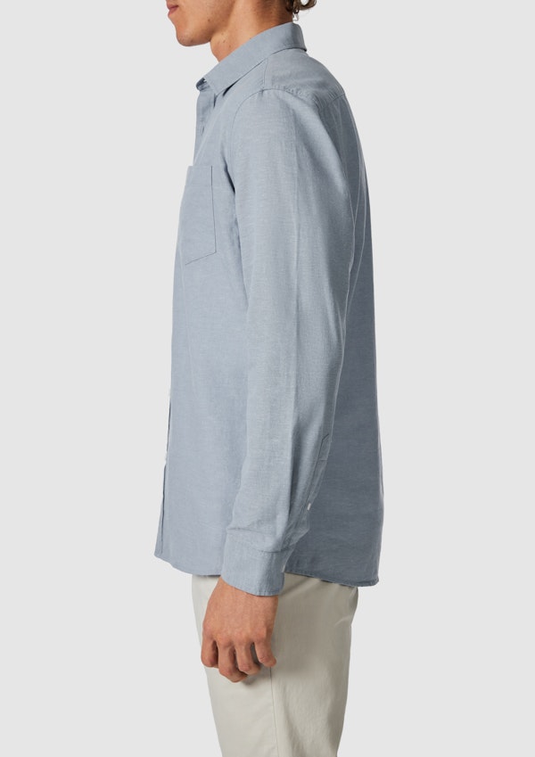 Sky Blue Albany Cotton Linen Casual Shirt