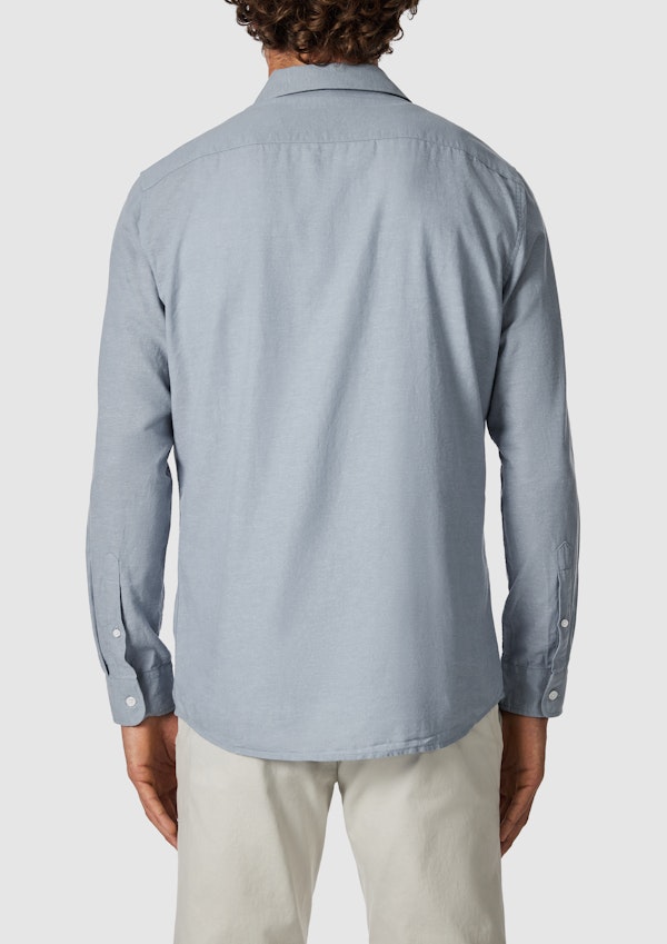 Sky Blue Albany Cotton Linen Casual Shirt