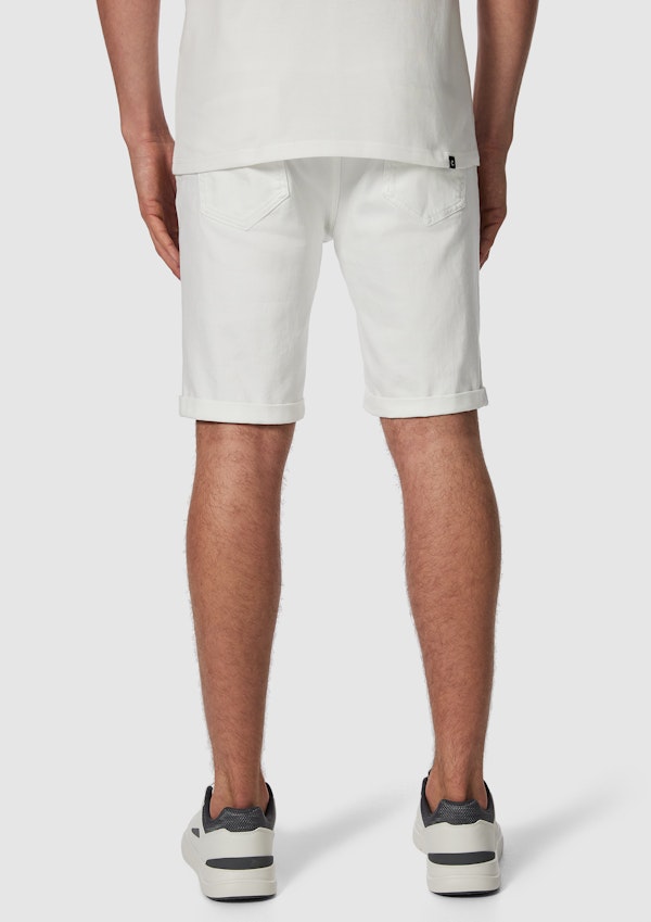 White Zeb Ripped Denim Short