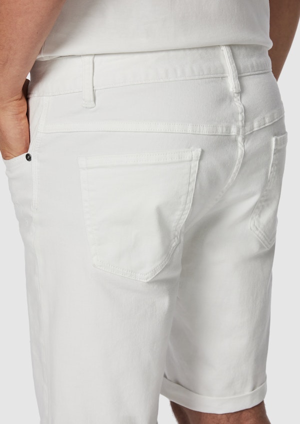 White Zeb Ripped Denim Short