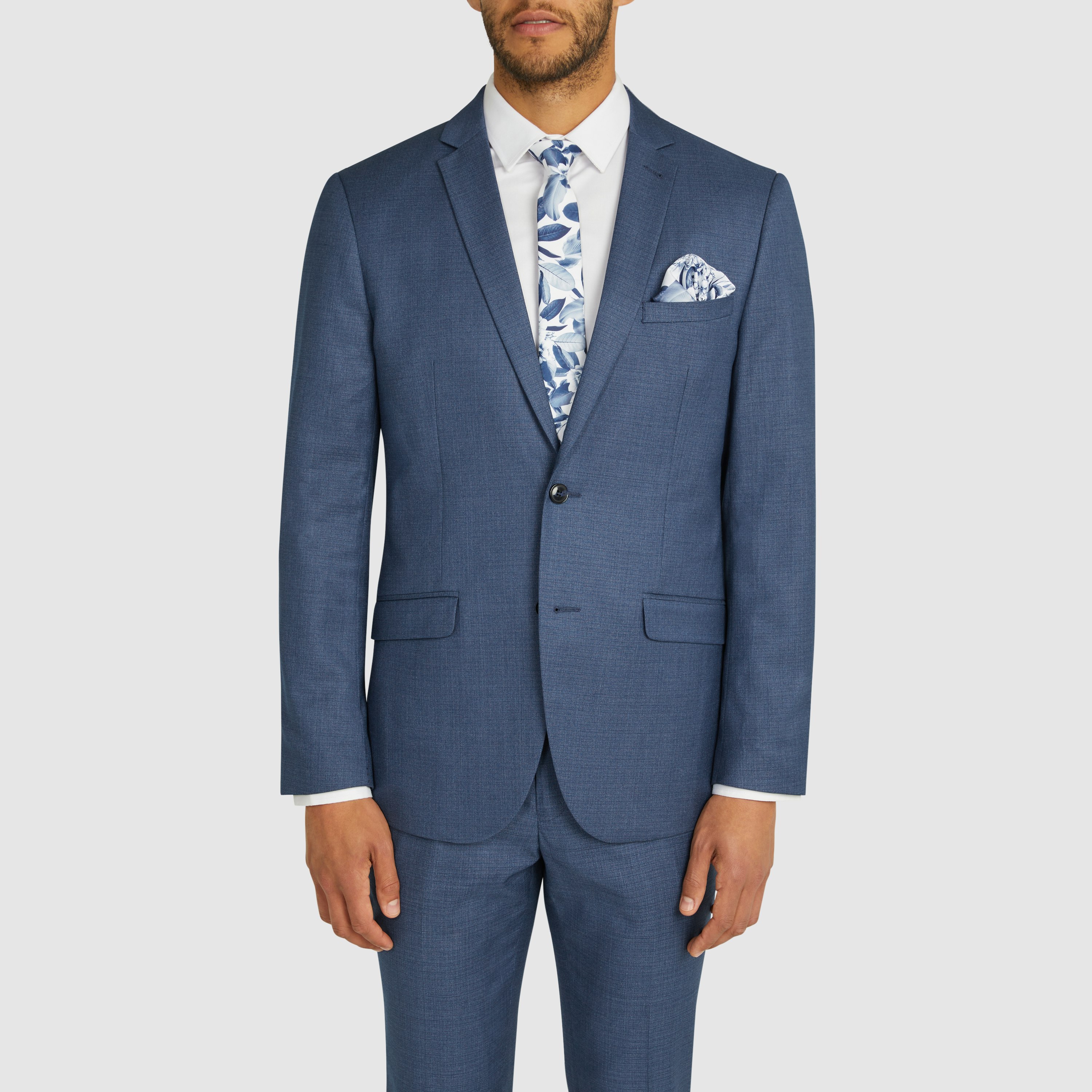 Blue Formosa Slim Stretch Suit Jacket 