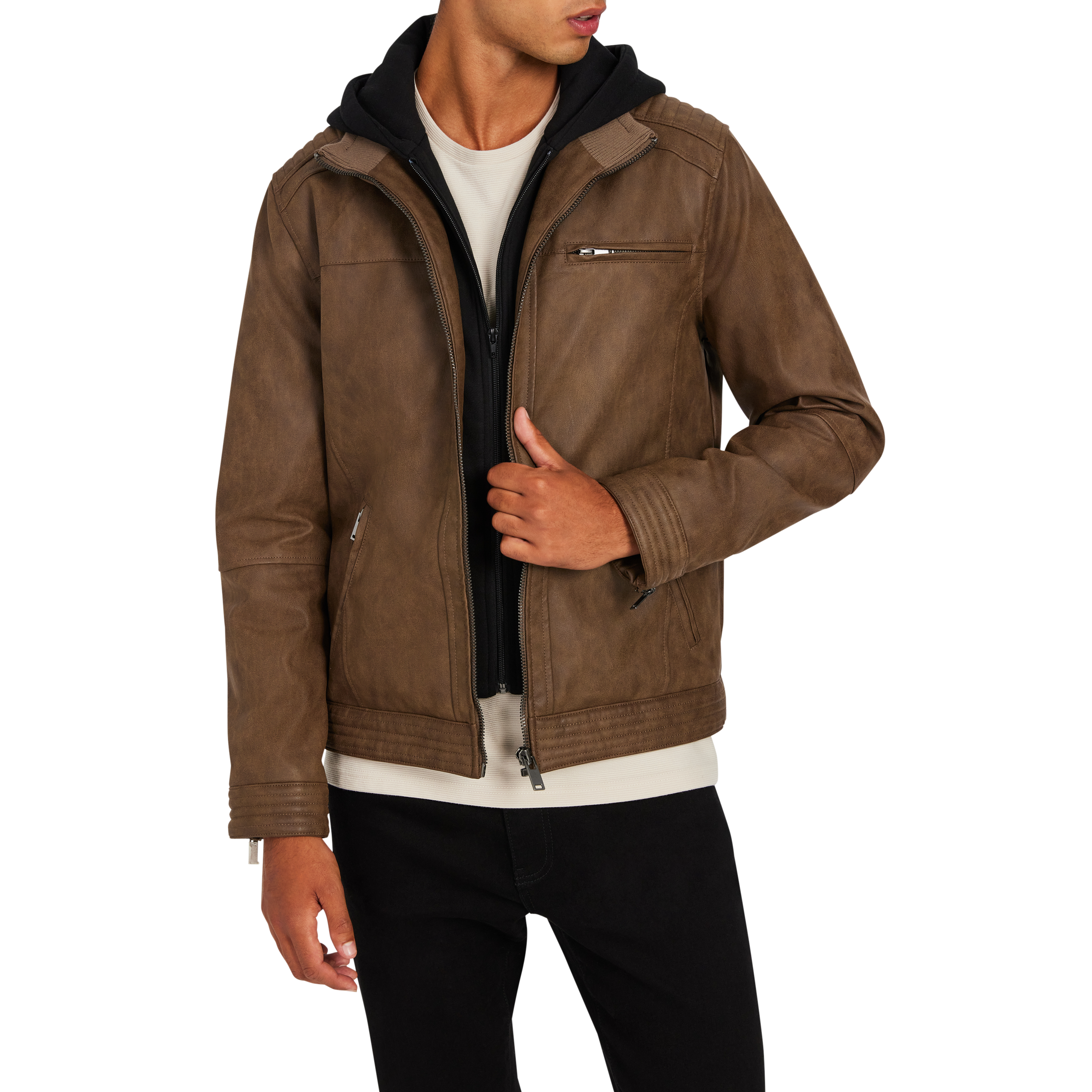 Mid Brown Mark Classic Pu Jacket