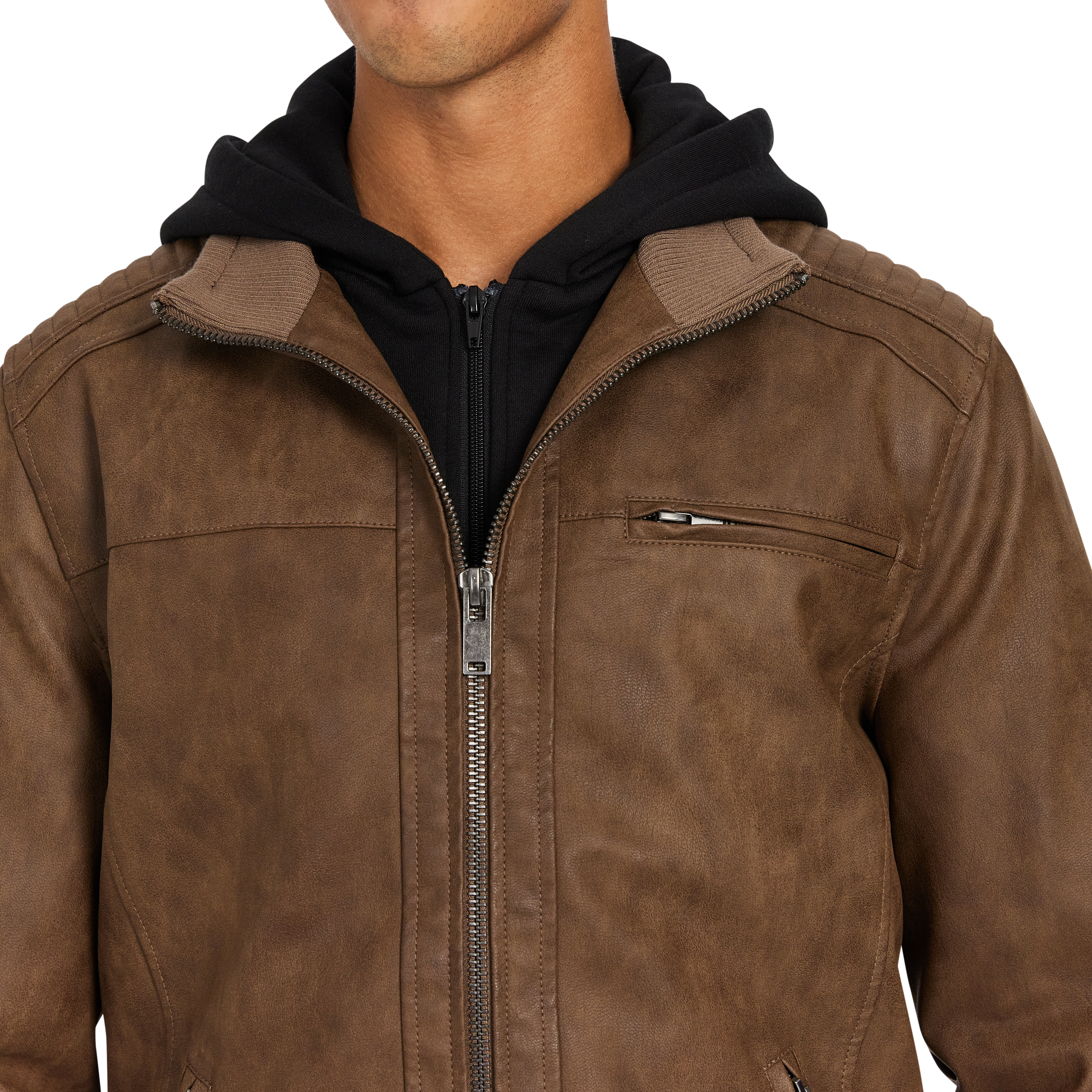 Mid Brown Mark Classic Pu Jacket