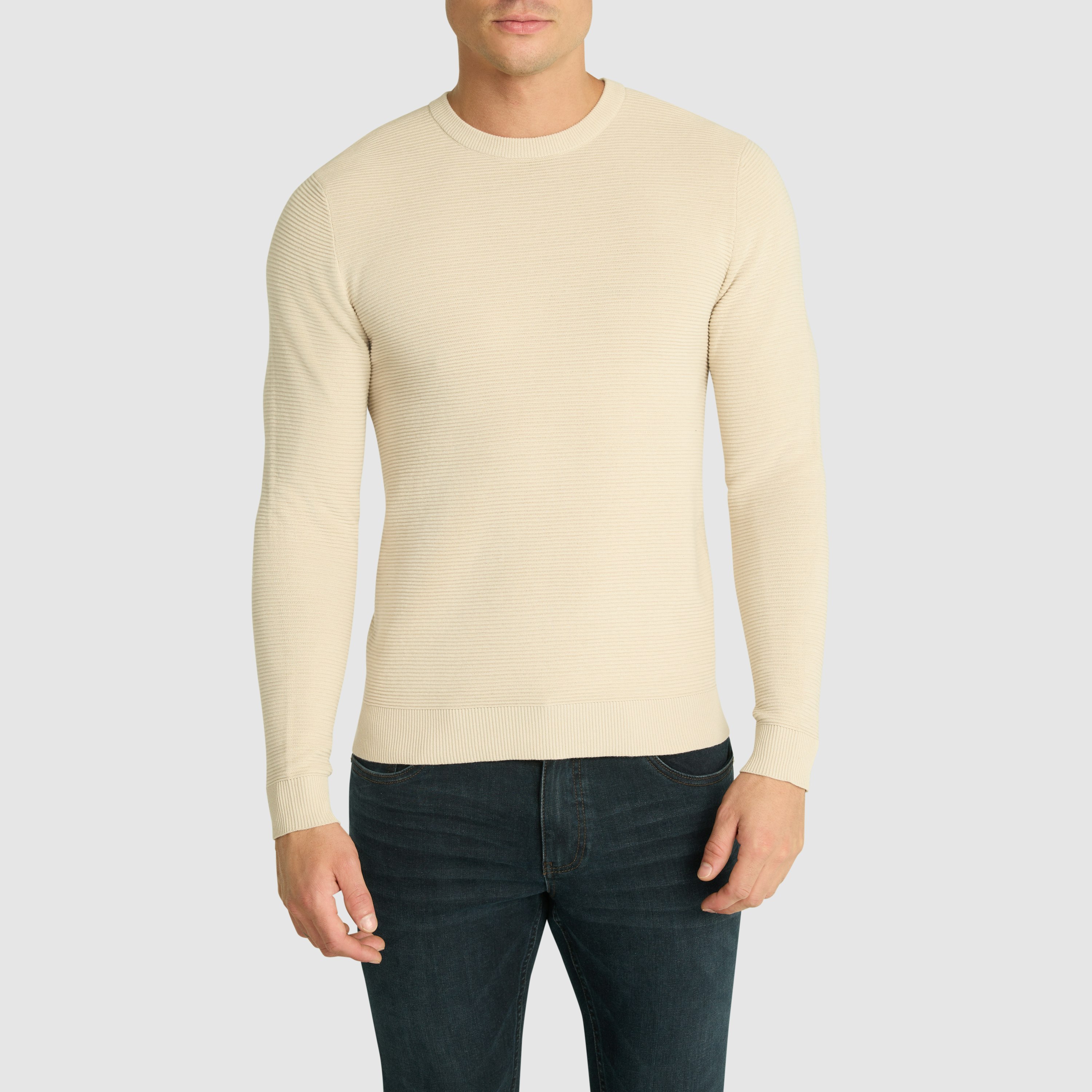 Sand Hoxton Cotton Knit | Men's Tops | Connor AU