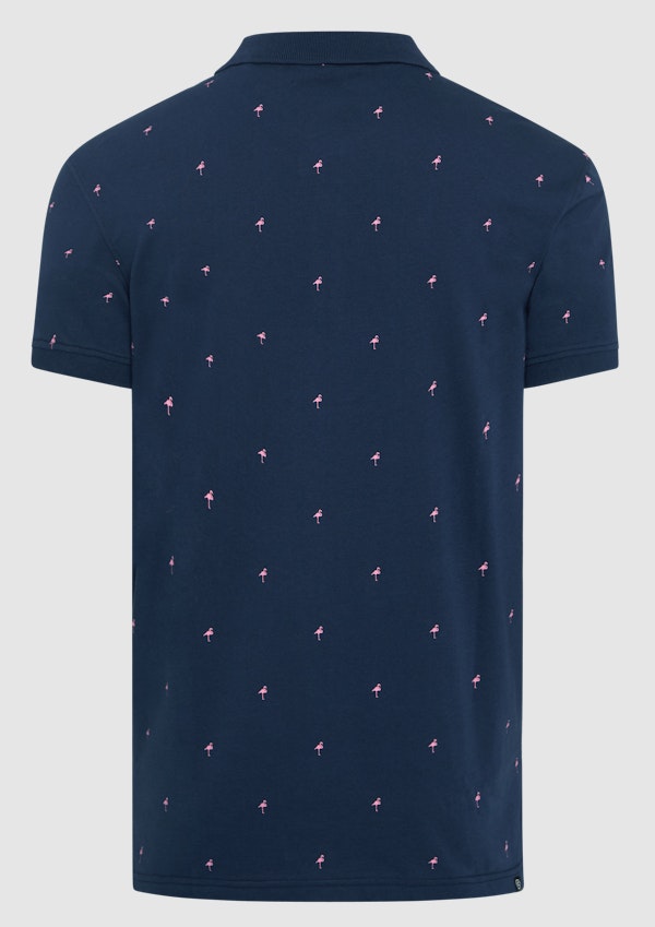 Navy Flamingo Polo