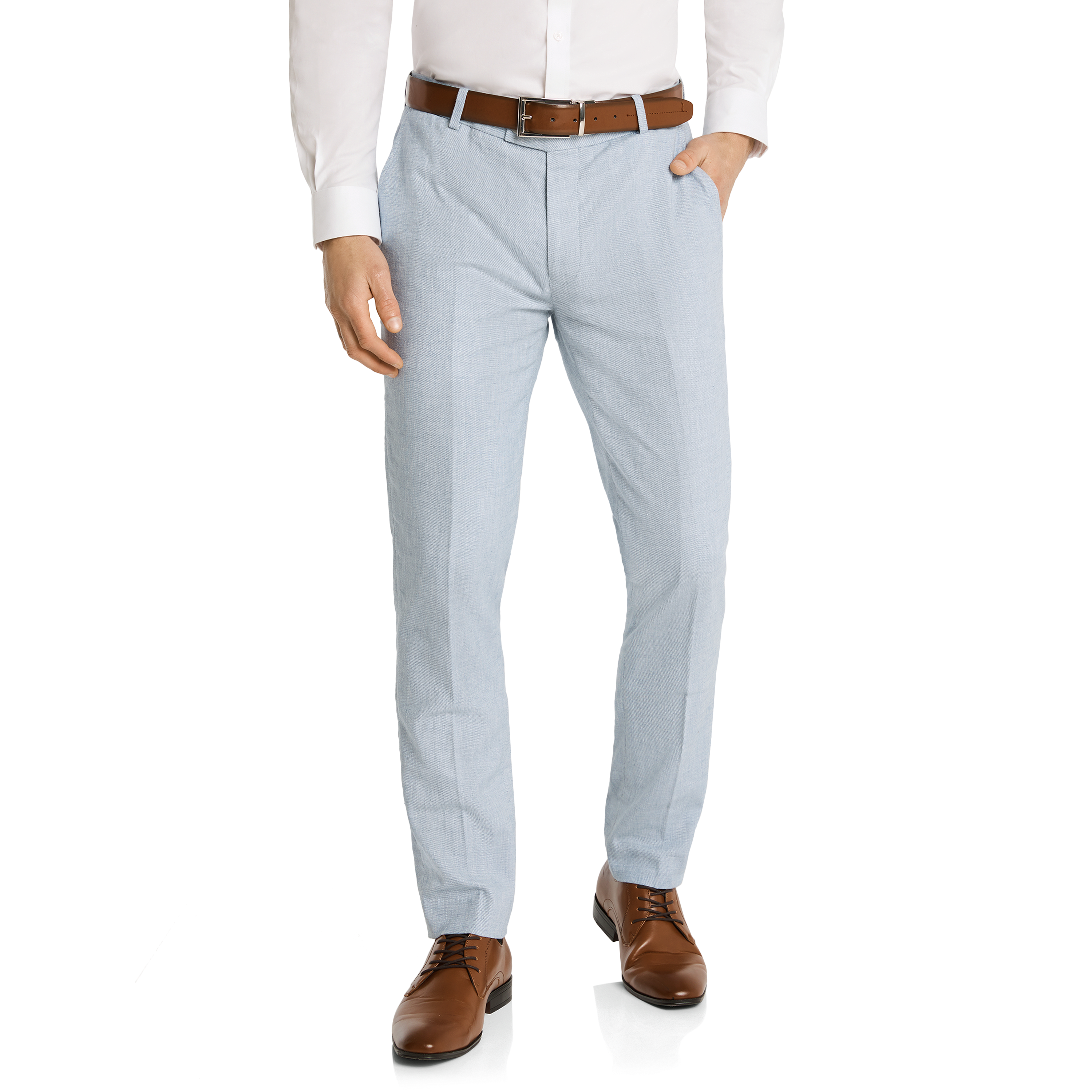 Ferrecci Men's Halo Slim Modern Fit Sky Blue Flat-Front Dress Pants –  Ferrecci USA