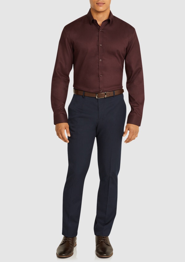 Wine London Slim Dress Shirt