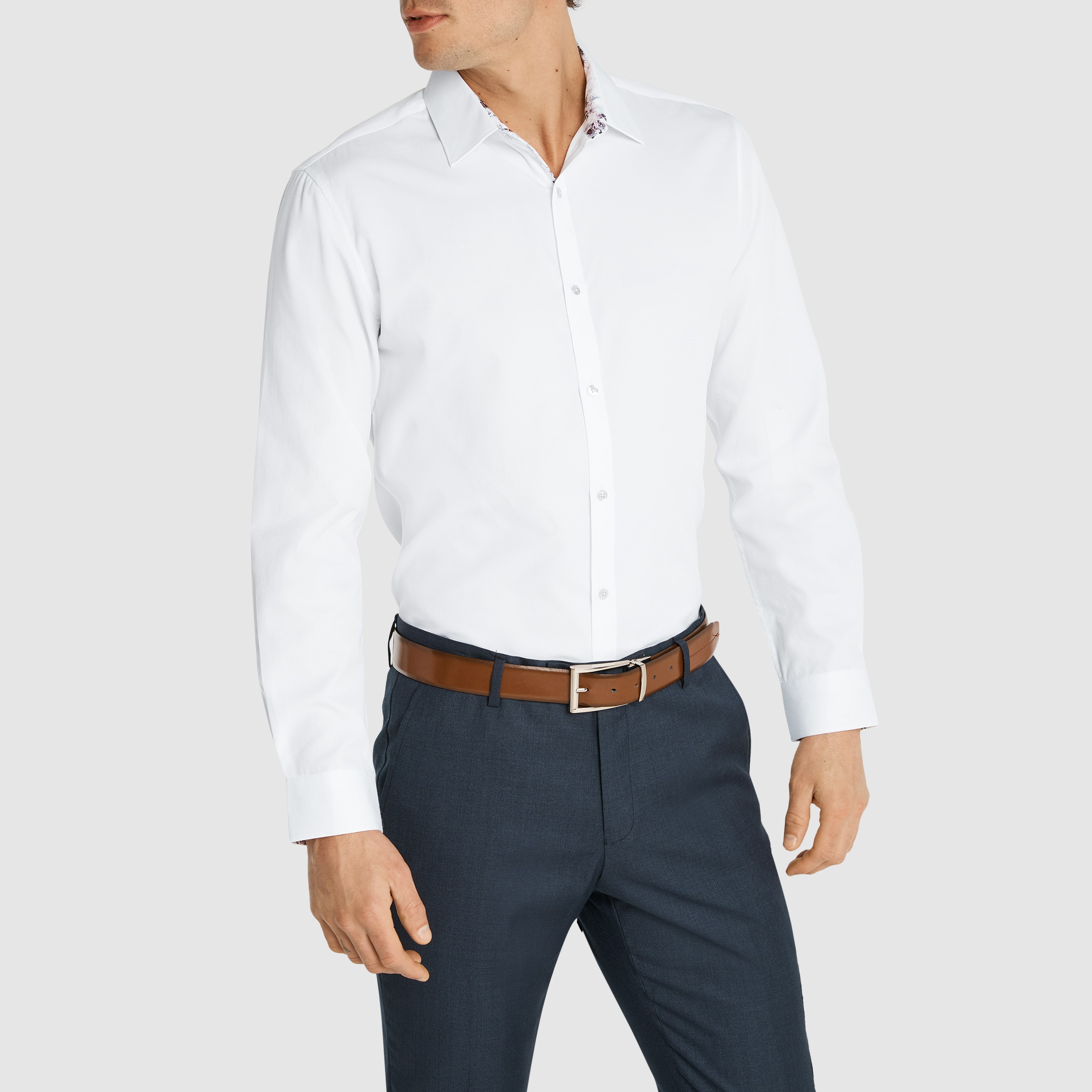 White Palmetto Dress Shirt | Men's Tops | Connor AU