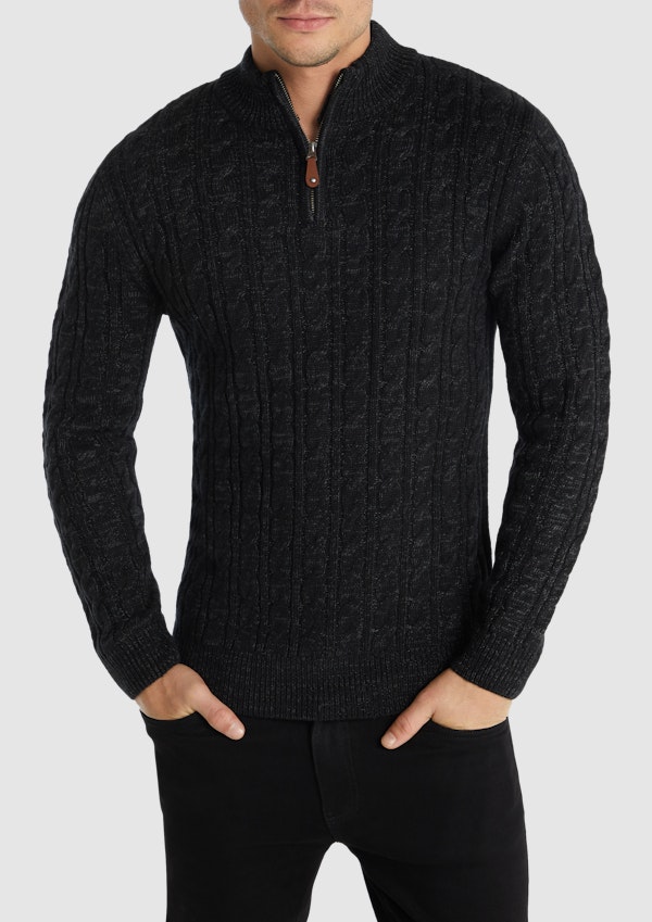 Montgomery Cable Quarter Zip Knit
