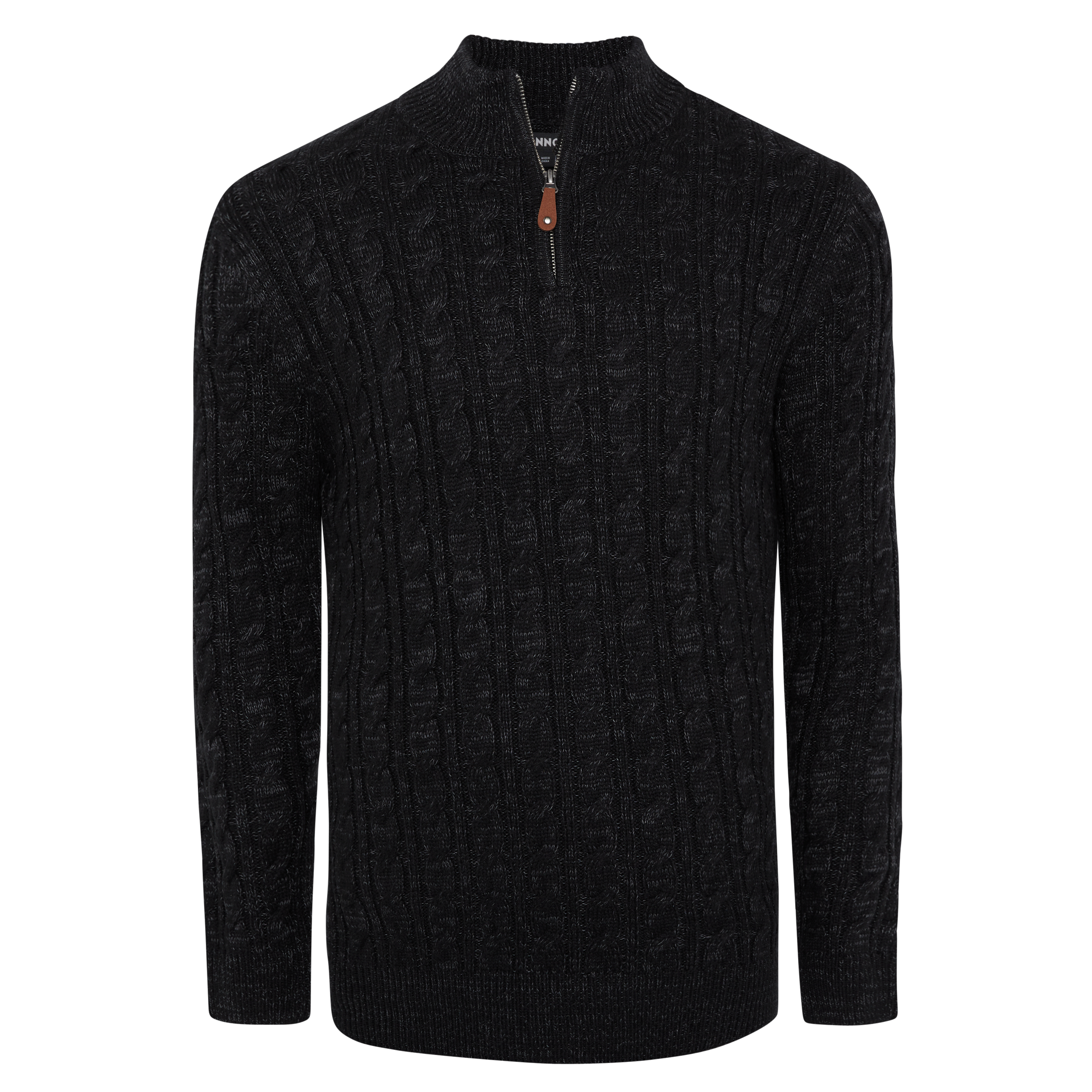 Charcoal Montgomery Cable Quarter Zip Knit