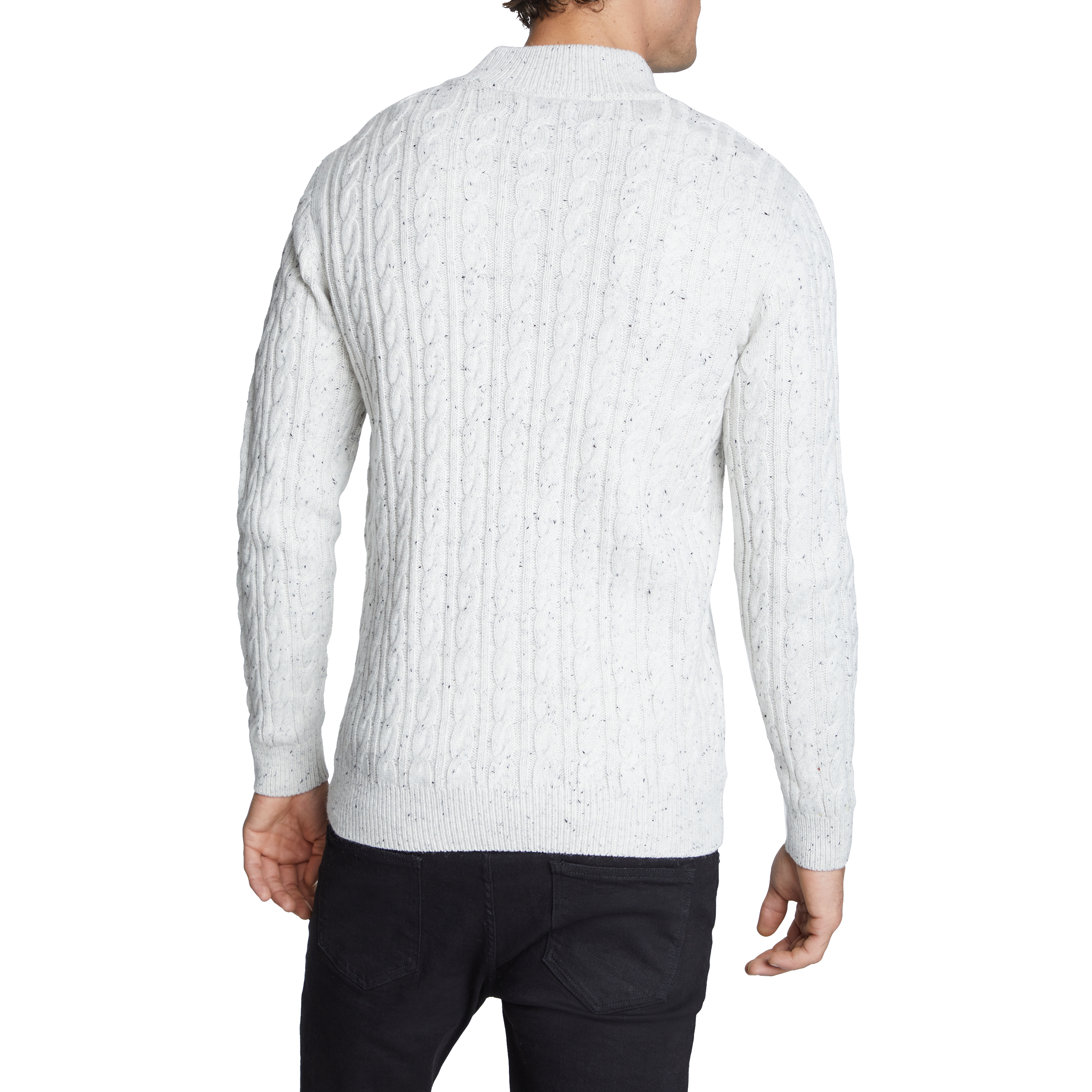 Oatmeal Montgomery Cable Quarter Zip Knit