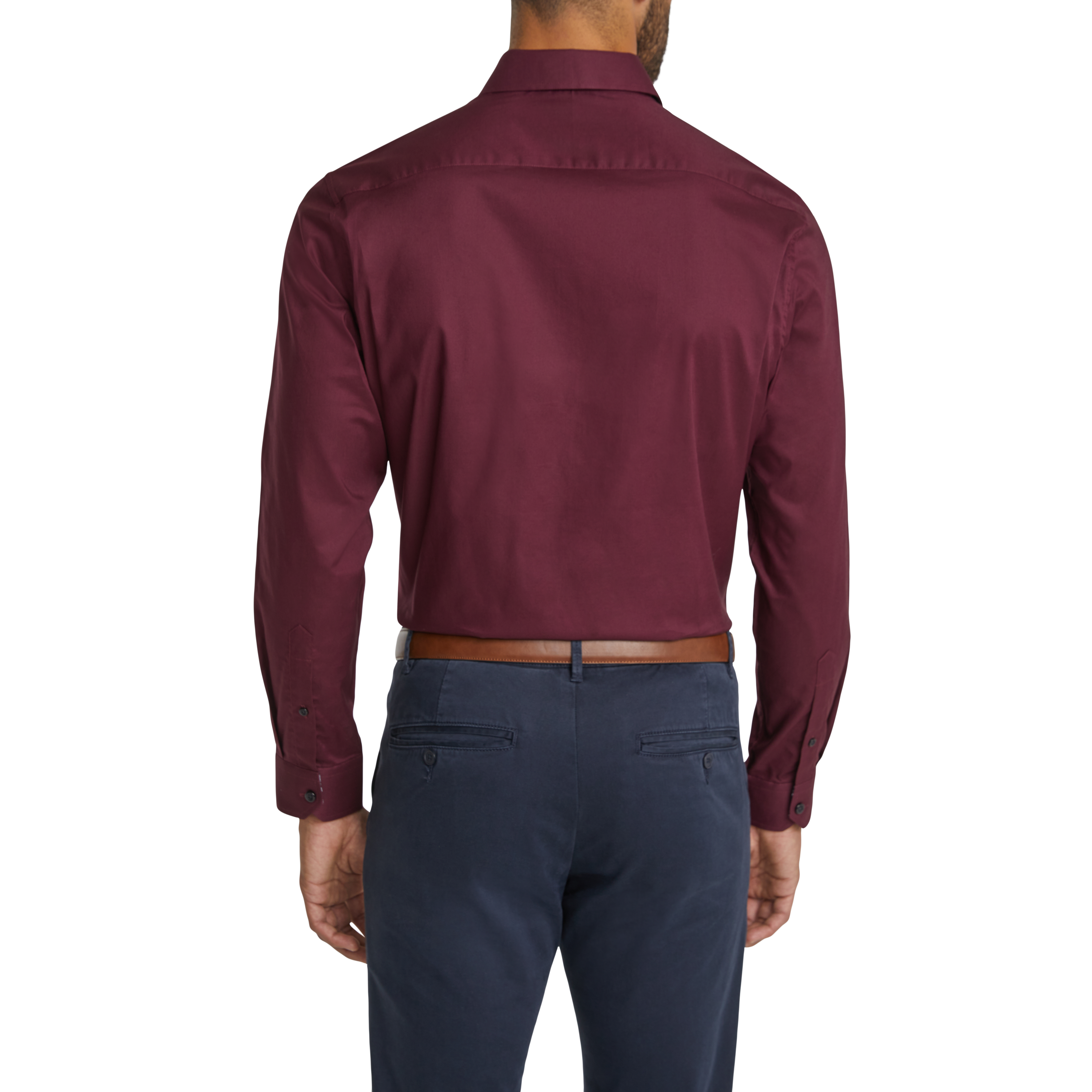 Wine Arthur Classic Long Sleeve Cotton Shirt