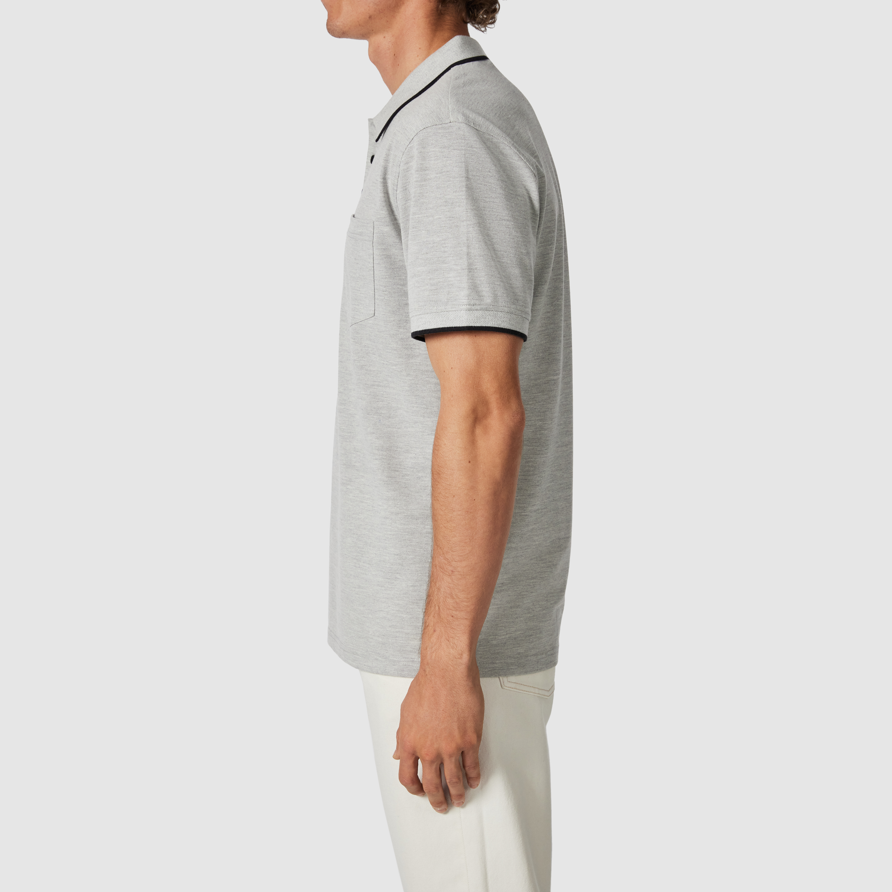 Silver Judson Cotton Blend Polo Shirt