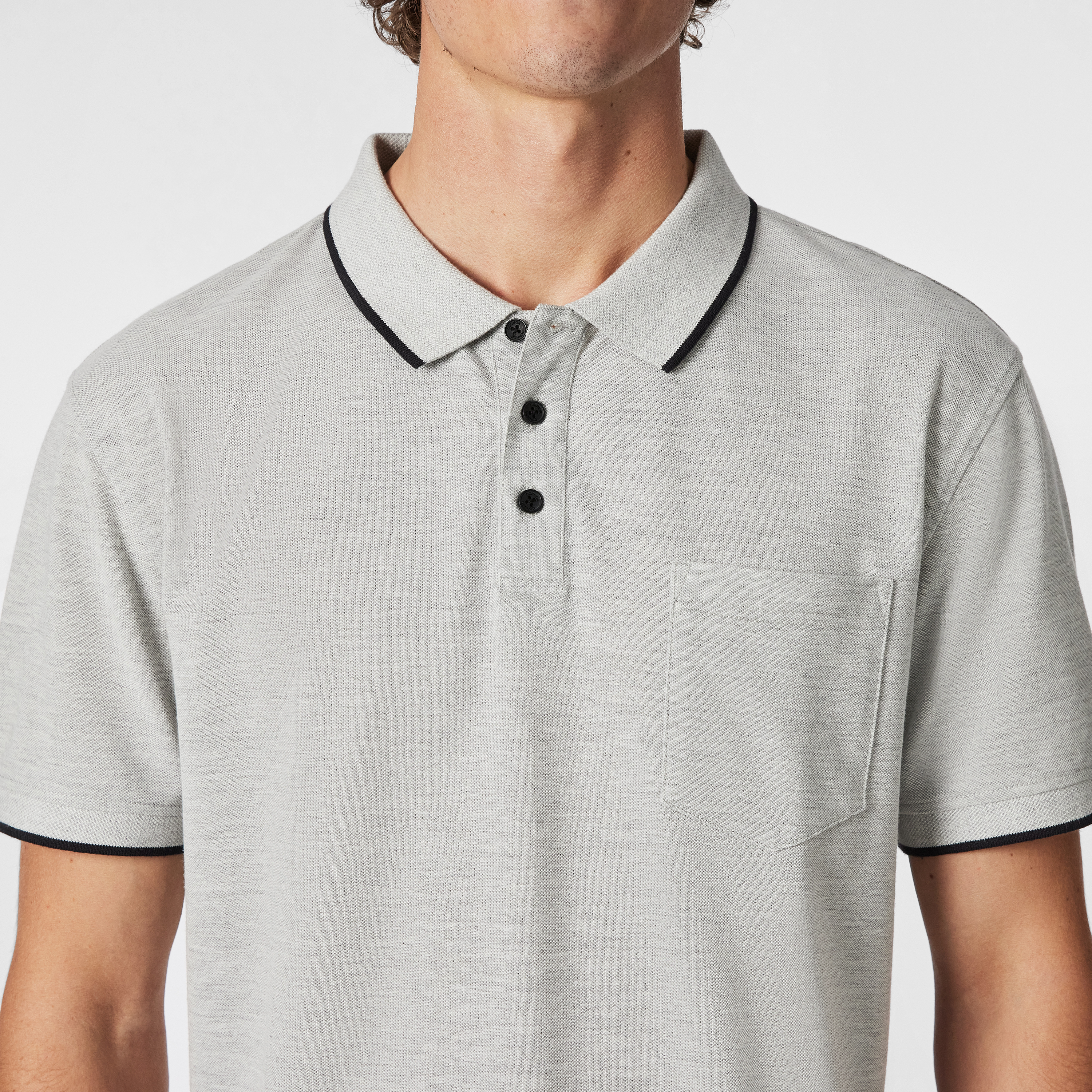 Silver Judson Cotton Blend Polo Shirt