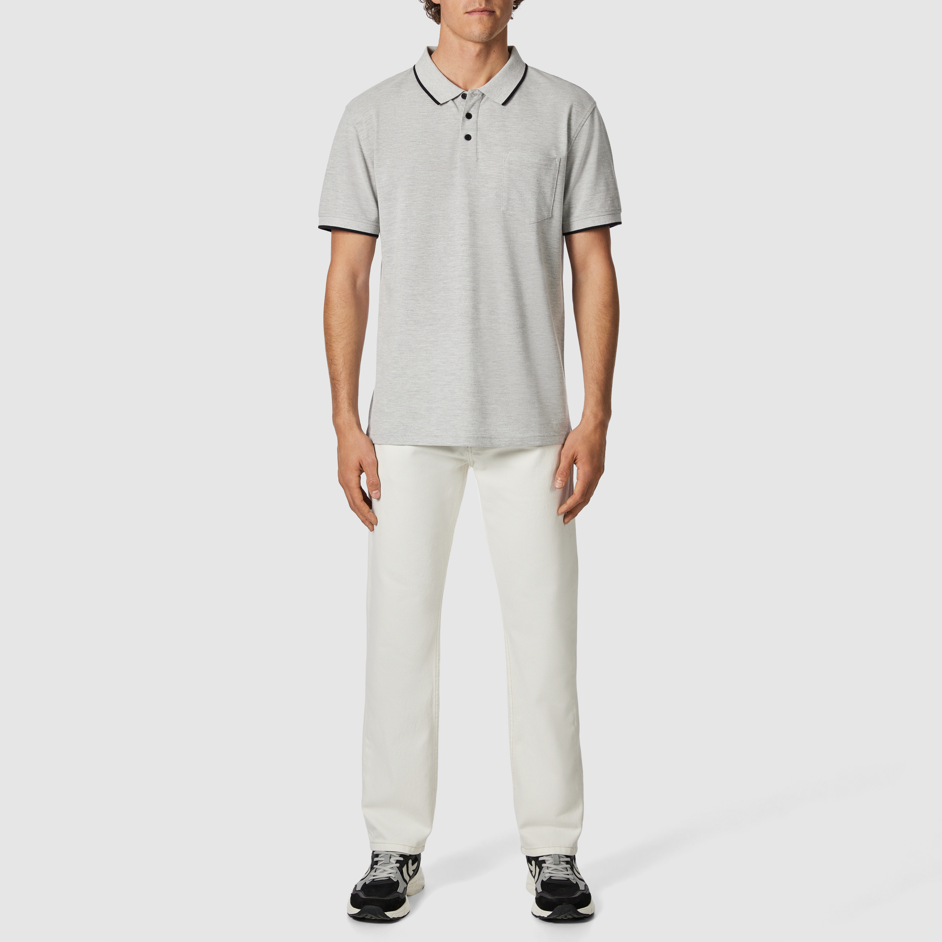 Silver Judson Cotton Blend Polo Shirt